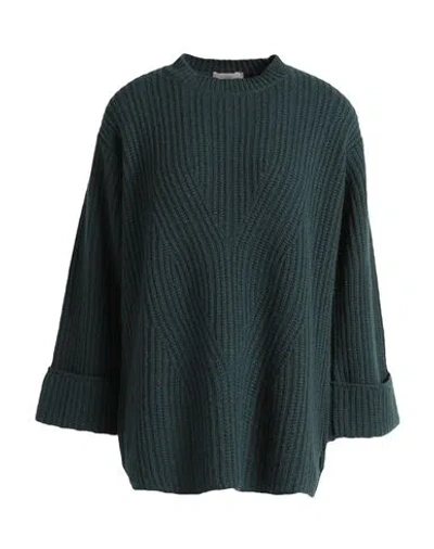 Agnona Woman Sweater Dark Green Size L Cashmere