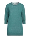 Agnona Woman Sweater Green Size S Cashmere, Silk, Hemp In Green