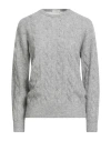 Agnona Woman Sweater Grey Size L Cashmere, Silk, Polyester In Gray