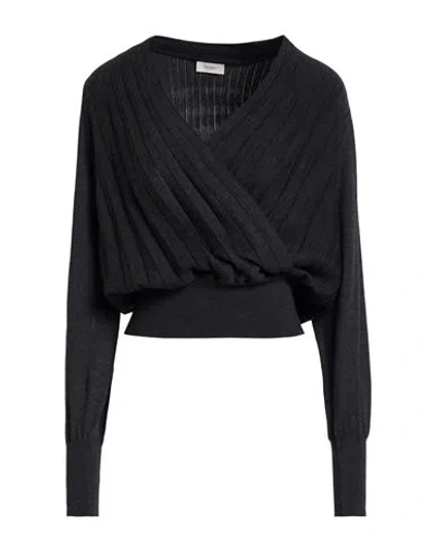 Agnona Woman Sweater Grey Size M Cashmere, Wool, Silk, Metal In Gray
