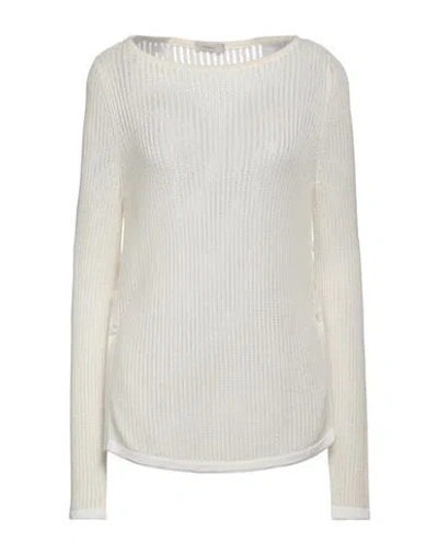 Agnona Woman Sweater Ivory Size L Cashmere, Silk In White