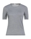 Agnona Woman Sweater Light Grey Size L Cashmere, Wool, Silk In Gray