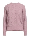 Agnona Woman Sweater Lilac Size L Cashmere, Silk, Polyester In Multi