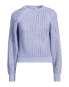 Agnona Woman Sweater Lilac Size M Cotton, Silk In Purple