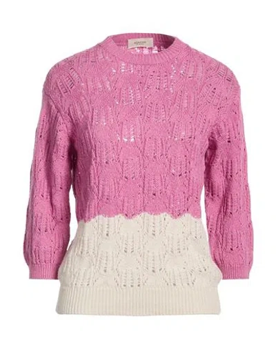 Agnona Woman Sweater Mauve Size Xl Cotton, Cashmere In Purple