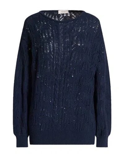 Agnona Woman Sweater Midnight Blue Size S Cotton, Cashmere