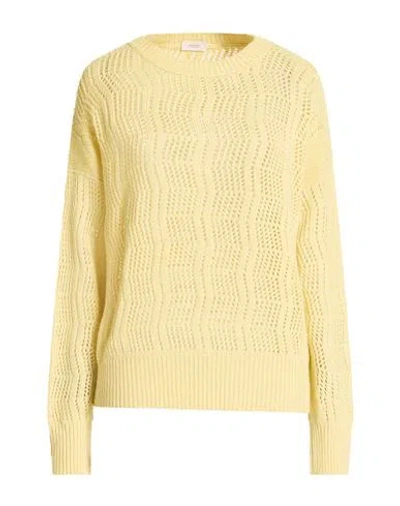 Agnona Woman Sweater Pastel Yellow Size S Cashmere, Linen, Metal