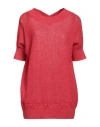 Agnona Woman Sweater Red Size Xl Cashmere, Silk, Hemp