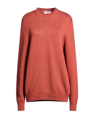 Agnona Woman Sweater Rust Size M Silk, Cotton, Metal In Pink