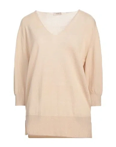 Agnona Woman Sweater Sand Size L Cashmere, Linen In Beige