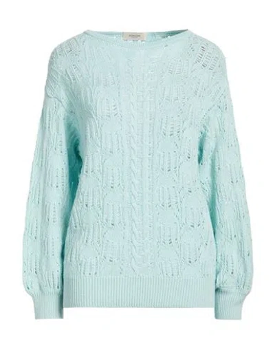 Agnona Woman Sweater Sky Blue Size L Cotton, Cashmere