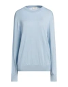 Agnona Woman Sweater Sky Blue Size M Cashmere, Silk In Blue