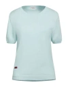 Agnona Woman Sweater Sky Blue Size M Cotton, Cashmere In Blue