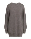 Agnona Woman Sweater Taupe Size Xl Cashmere In Gray