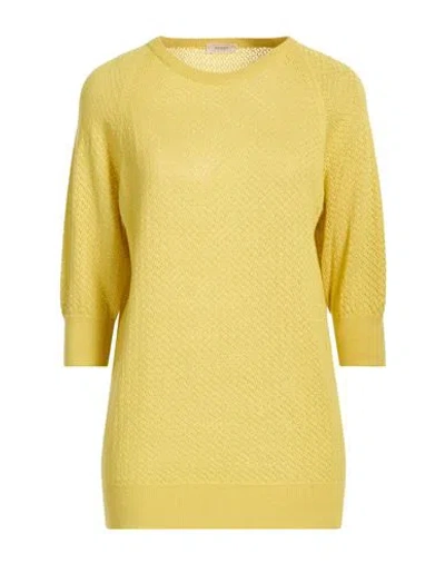 Agnona Woman Sweater Yellow Size Xl Cashmere, Silk, Hemp
