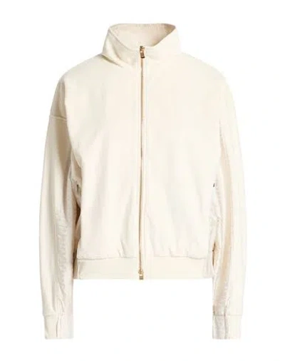 Agnona Woman Sweatshirt Ivory Size S Cotton, Polyamide In Neutral