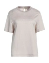 Agnona Woman Top Beige Size 8 Viscose, Cotton, Metal In Beige