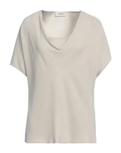 Agnona Woman Top Beige Size 12 Acetate, Silk