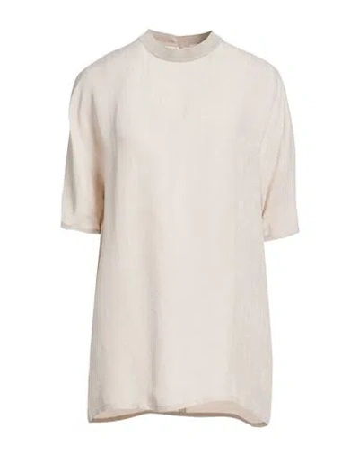 Agnona Woman Top Beige Size 2 Viscose, Silk In Neutral