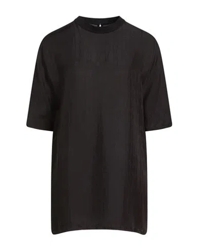 Agnona Woman Top Black Size 8 Viscose, Silk In Pattern