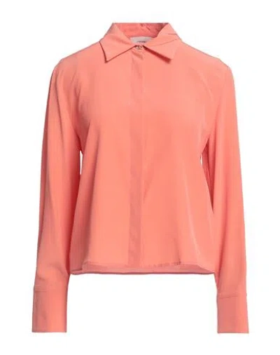 Agnona Woman Top Coral Size 10 Silk In Red