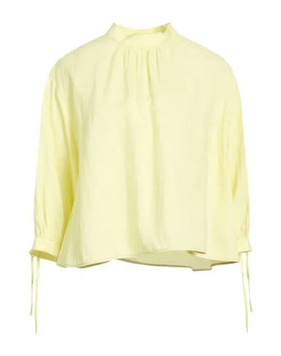 Agnona Woman Top Pastel Yellow Size 8 Linen