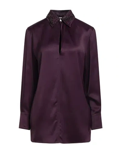 Agnona Woman Top Plum Size 4 Viscose, Wool In Purple