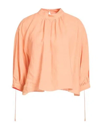 Agnona Woman Top Salmon Pink Size 4 Linen