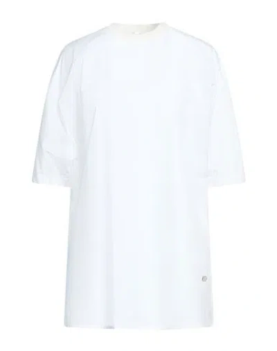 Agnona Woman Top White Size 14 Cotton, Silk, Metal