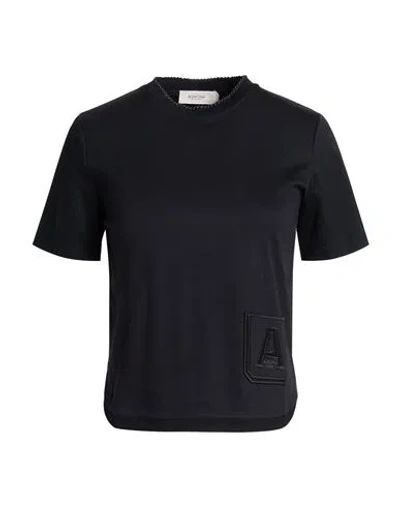 Agnona Woman T-shirt Black Size Xs Cotton, Elastane