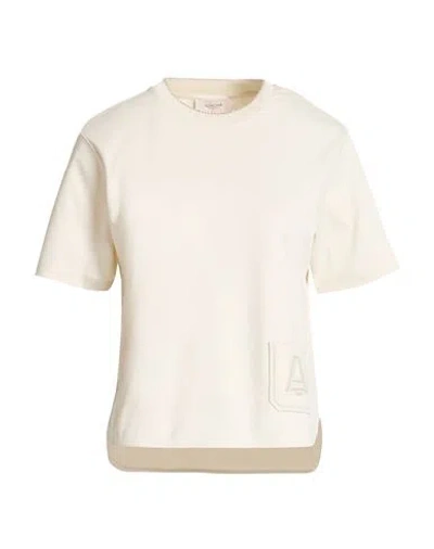 Agnona Woman T-shirt Cream Size S Cotton, Elastane In Neutral