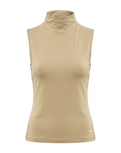 Agnona Woman T-shirt Khaki Size S Cotton In Neutral