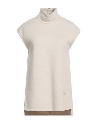 Agnona Woman Turtleneck Beige Size 4 Cashmere, Wool In Multi