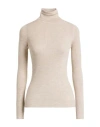Agnona Woman Turtleneck Beige Size Xs Cashmere, Wool, Silk In Neutral