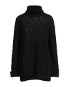 Agnona Woman Turtleneck Black Size L Cashmere, Silk, Polyester