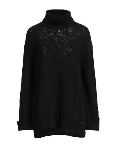 Agnona Woman Turtleneck Black Size L Cashmere, Silk, Polyester