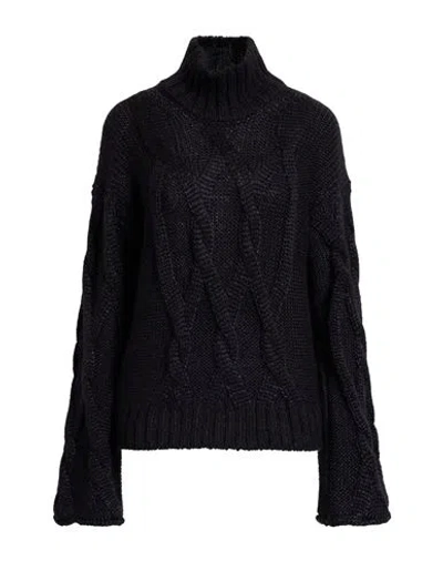 Agnona Woman Turtleneck Black Size M Silk, Mohair Wool, Cashmere