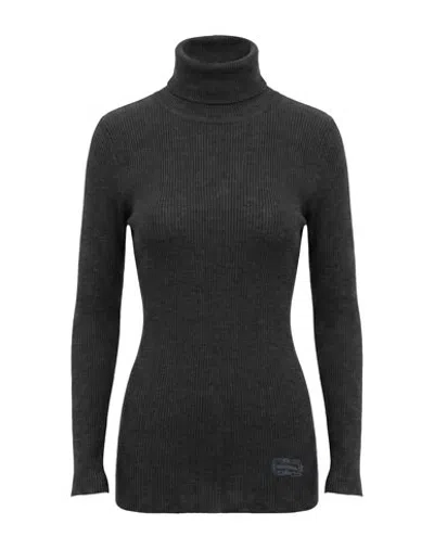 Agnona Woman Turtleneck Charcoal Size S Cashmere, Wool, Silk In Grey