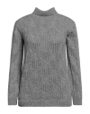 Agnona Woman Turtleneck Grey Size L Cashmere, Silk In Grey