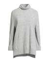 Agnona Woman Turtleneck Grey Size M Cashmere, Silk, Polyester In Gray