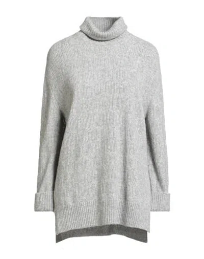 Agnona Woman Turtleneck Grey Size M Cashmere, Silk, Polyester In Gray