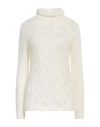 AGNONA AGNONA WOMAN TURTLENECK IVORY SIZE L CASHMERE, METAL