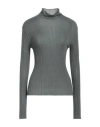 Agnona Woman Turtleneck Lead Size S Cashmere, Silk In Gray