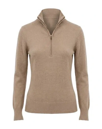 Agnona Woman Turtleneck Light Brown Size S Cashmere