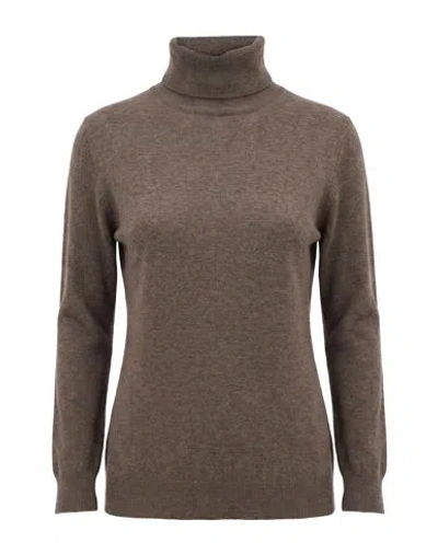 Agnona Woman Turtleneck Light Brown Size S Cashmere, Metal