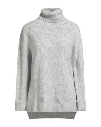 AGNONA AGNONA WOMAN TURTLENECK LIGHT GREY SIZE M CASHMERE, SILK, POLYESTER