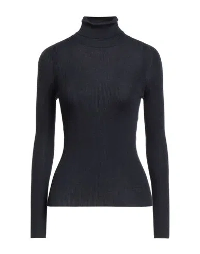 Agnona Woman Turtleneck Midnight Blue Size Xl Cashmere, Wool, Silk