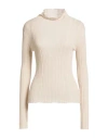 Agnona Woman Turtleneck Off White Size L Cashmere, Silk In Neutral