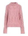 Agnona Woman Turtleneck Pink Size M Silk, Mohair Wool, Cashmere