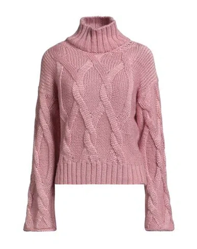 Agnona Woman Turtleneck Pink Size S Silk, Mohair Wool, Cashmere